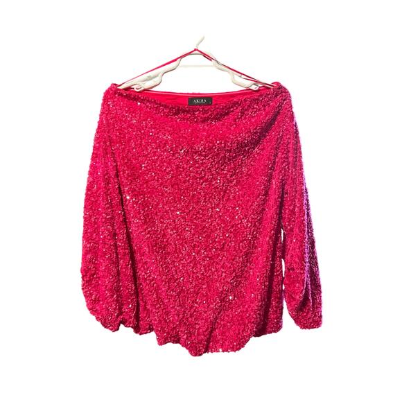 NWT AKIRA‎ Sequin Women’s Medium Dress Mini Gemma off the Shoulder Prom Clubbing - Picture 1 of 8
